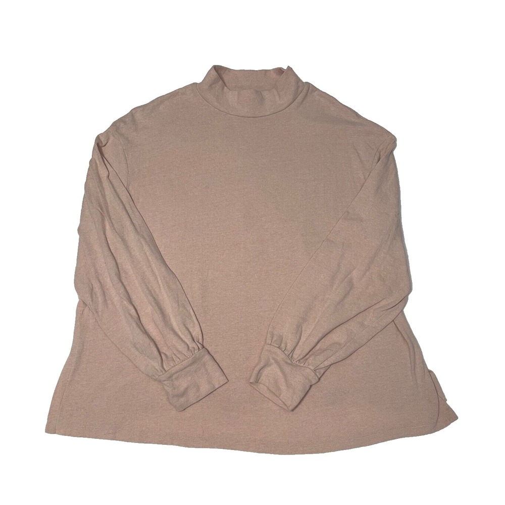a.n.a. A New Approach Shirt Womens 0X Pink Mock Neck Pullover Stretch Soft Fairy